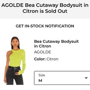 Agolde Bea One-Shoulder Bodysuit in Citron
